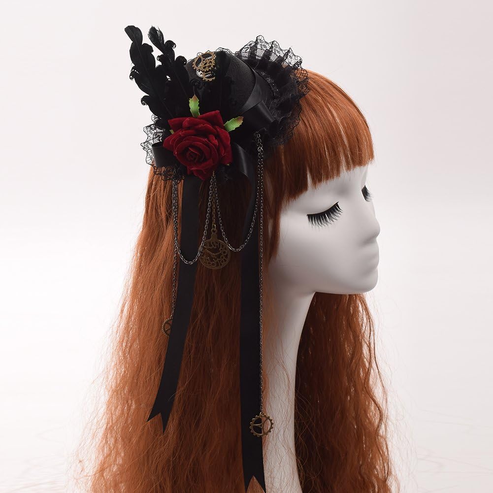 GRACEART Steampunk Hat Women's Topper Headwear (A)(Size: S) - Image 3