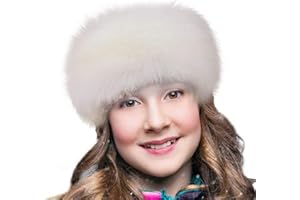 FHQHTH Faux Fur Headband with Elastic for Women Winter Earwarmer Ski Cold Earmuff (White)