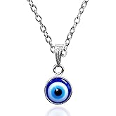 Rudra Empire Evil Eye Pendant Chain Necklace for Men and Women Jewelry Anniversary Birthday Gift