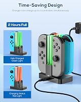 FYOUNG Switch Charger for Joy Con with LED Light Bar, 4 Remotes view 3