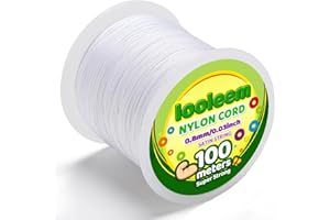 Iooleem 0.8mm White Nylon String, Nylon String for Bracelet, Chinese Knotting Cord, Nylon String for Bracelet Making, String for Jewelry Making.