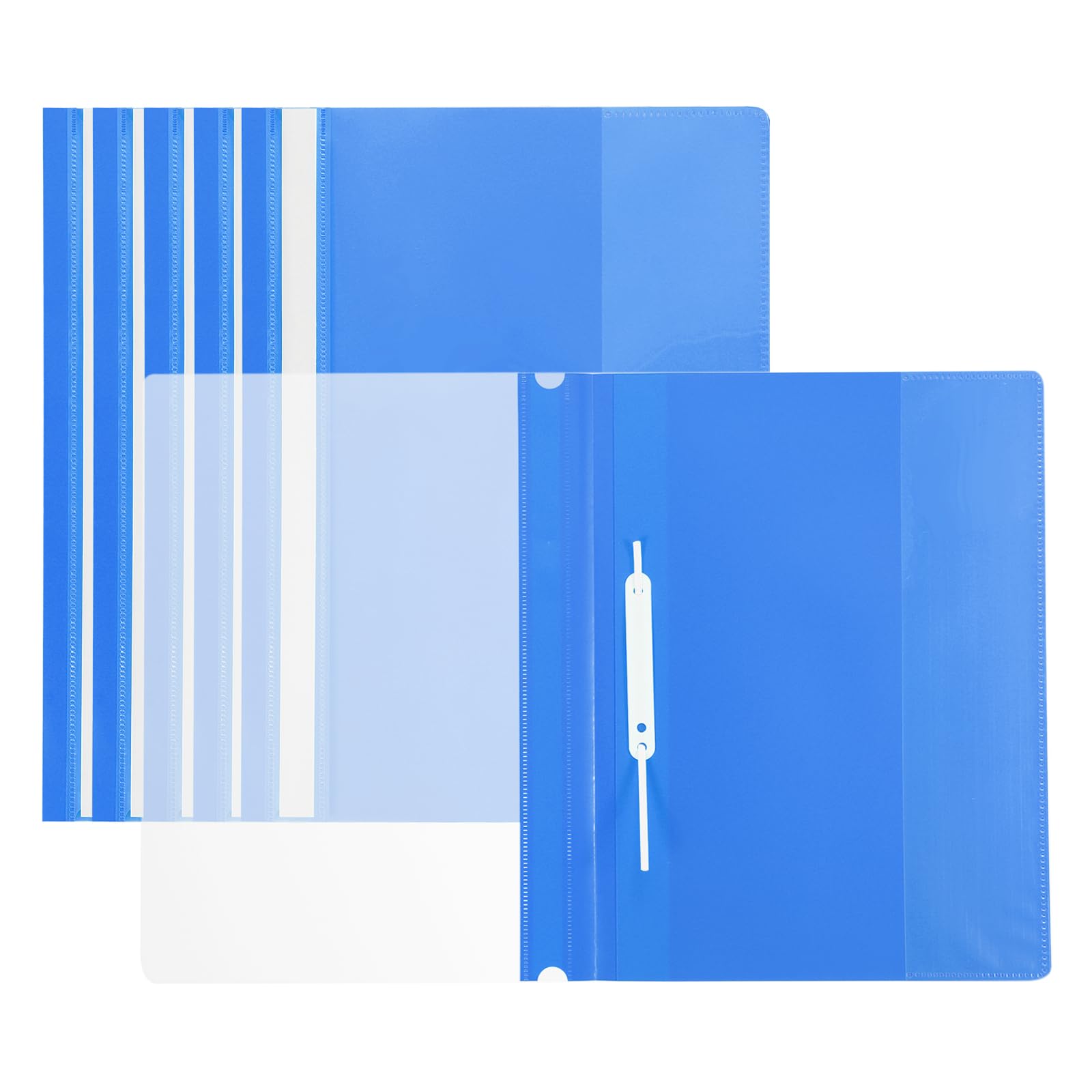 PATIKIL Report Covers, 6 Pcs Plastic Clear Front File Sheet Document Presentation Binder Folder Protector Portfolio for A4 Size Paper Office, Blue