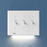Single - SnapPower SwitchLight [for Triple-Gang Light Switches] - Light Switch Wall Plate with Built-in LED Night Lights - Br