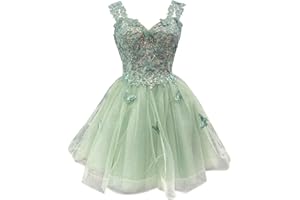 Youjiayi 3D Butterfly Short Homecoming Dresses for Teens Off Shoulder DAMA Dresses for Quinceanera Glitter Sequin Prom Dress