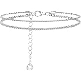 Nogeqi Ankle Bracelets for Women Silver Summer Jewelry Adjustable Non Tarnish Anklet Bracelets Dainty Layered Womens Anklets 