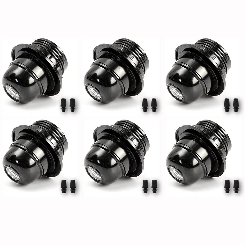Vintage E27 Pendants Light Bulb Socket - Edison Retro Lamp Holder for DIY Projects - Black Socket Light