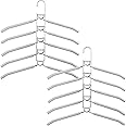 YiSeyruo Clothes Hanger Space Saver: 2 Pack 5 in 1 Multiple Hangers for Clothes Non-Slip Foam Padded Heavy Duty Hanger Closet Organizer Storage | Set of 2 Multi Shirt Hanger