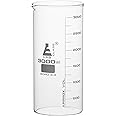 EISCO Beaker, 3000ml - Tall Form with Spout - White, 250ml Graduations - Borosilicate 3.3 Glass