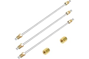 MuHize Rust-Proof Stainless Steel Brake Line Kit - 16" 3/16" Tubing w/Precision Double Flares & 2 Unions | Direct Fit for Truck, SUV, Jeep(3-Line Set)