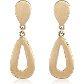 OCCFAE Metal Clip On Earrings for Women Non Pierced Dangle Drop Earrings Multiple Styles