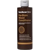 Furniture Clinic Pre-Stain Wood Conditioner, Water-Based, Prevents Spotting | This non-toxic 8.5 oz formula is safe for indoor use. Use before staining wood to ensure uniform absorption on all woods.