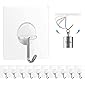 Chillyfit Stainless Steel, Polyvinyl Chloride Adhesive Hooks for Wall Heavy Duty - Transparent - 10 Pack