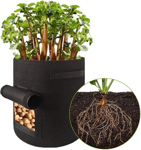 Awnic Maceta Textil no Tejido Patatas Sacos para Plantas con Placa ...