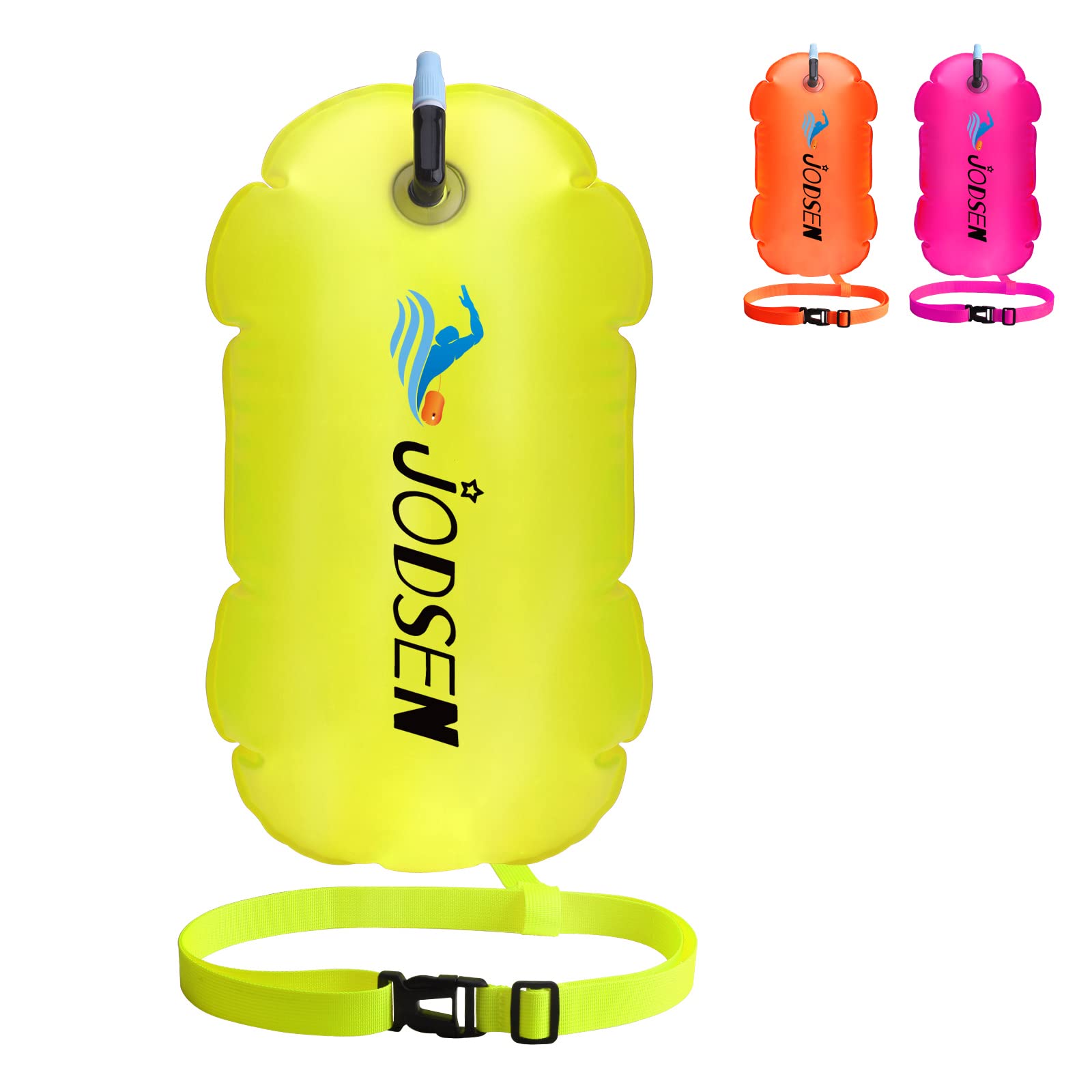 Swim Buoy,Outdoor Swim Float,Inflatable Swim Buoy,Tow Air Float Suit,for Open Water Swimming Sports Snorkeling Triathletes Racing Training Accessories, Swim Bubble Highly Visible (Yellow)