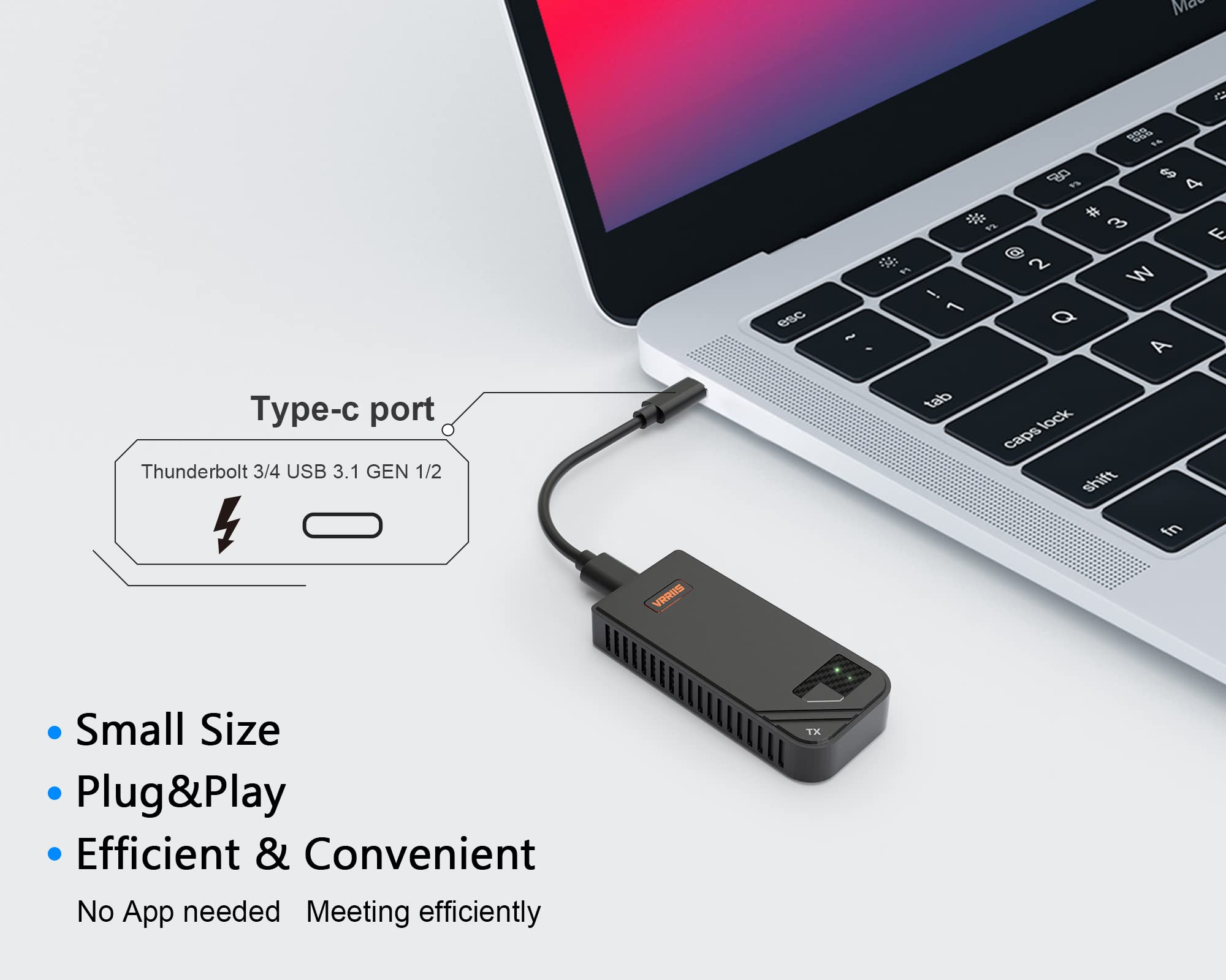 Wireless USB C To HDMI Transmitter and Receiver,5GHz Signal 330FT, USB C Wireless HDMI Extender Kit Support 1080P@60Hz,from Laptop,Phone Casting/Mirroring to Monitor/TV, for Office, Meetings, Lecture