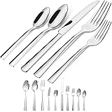 45-Piece Silverware Flatware Cutlery Set Service for 8, Durable 18/0 Stainless Steel Tableware in Ergonomic Design Size and W