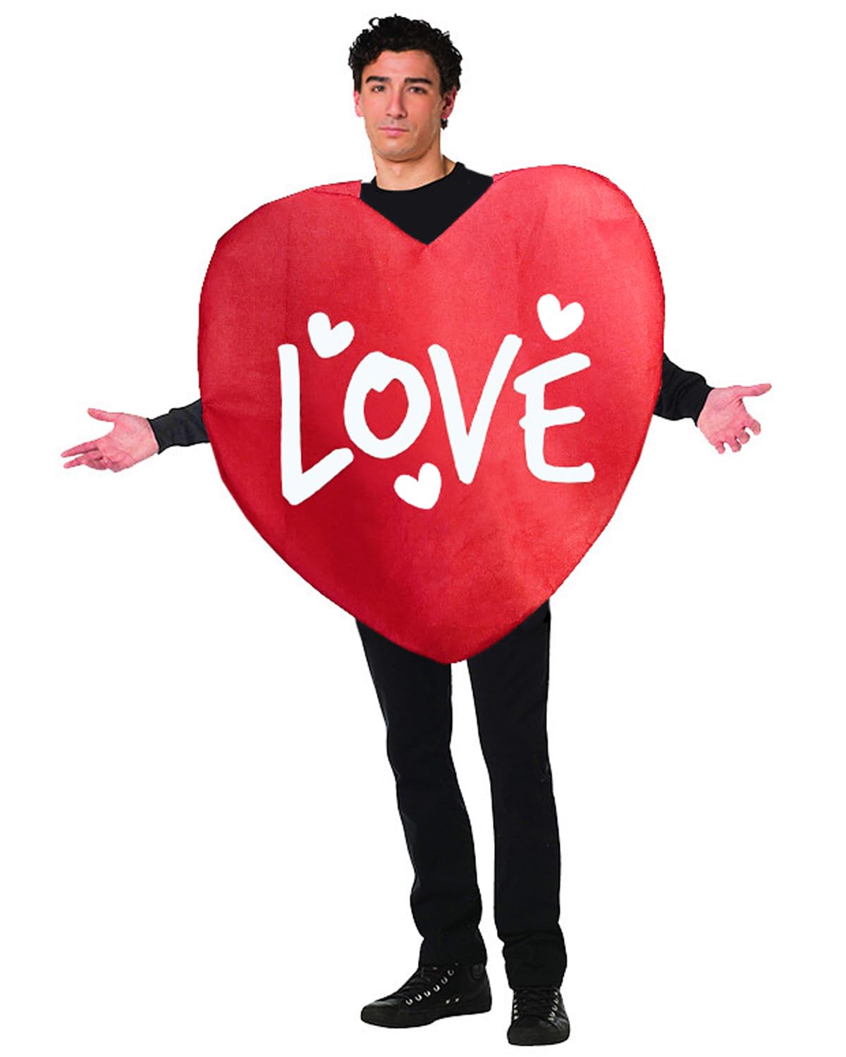 Photo 1 of **STOCK PHOTO DOES NOT LOOK LIKE THE COSTUME** PROMOTED TO BIG SISTER Men Valentines Costume, Adults Red Heart Dress Up Cosplay Costume (One Size)