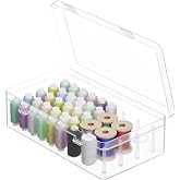 Homakover 42 Spools Sewing Thread Box Storage, Clear Plastic Thread Spools Holder, Embroidery Organizer Bobbins Storage Case,