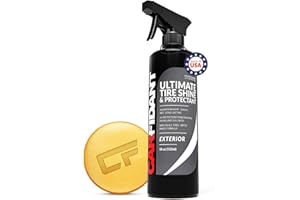 Carfidant Tire Shine Spray Kit - Premium Tire Dressing - Long Lasting, No Sling No Grease Formula - Protects Against Fading, Cracking - 18 fl. Oz with Applicator
