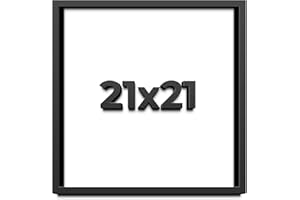 CUSTOMPICTUREFRAMES.COM 21x21 Shadow Box Frame Black | 1 Inch Deep Solid Wood Shadowbox Display Frame | UV Resistant Acrylic Plexiglass, Acid Free Backing, and Hanging Hardware | Dugan Picture Frame Style