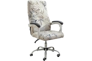 FORCHEER Printed Computer Office Chair Cover Stretchable Large Armrest Office Desk Chair Slipcover with Zipper Removable Washable Anti-Dust (Large, Floral)
