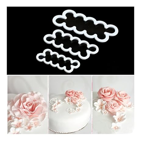 3pcs Set Cake Decorating Mold Sugarcraft Easiest Rose Ever Cutter