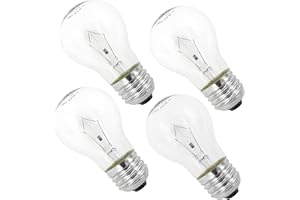 QYKAVM 40 watt Appliance Oven Light Bulb A15 Light Bulbs for Ovens/Microwaves/Range Hood/Refrigerator,High Temperature Resistance 300℃,E26 Standard Medium Screw Base,220 Lumens, 2700K Warm White,4 Pack