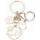 SHTALHST Rabbit Keychain Cute Bunny Keychain with Cherry Blossom Charm Bunny Bag Charm for Keys Bags Rabbit Gifts for Women