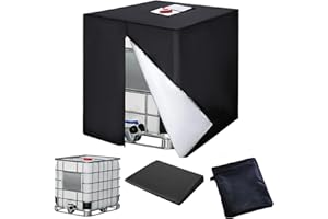 Asphodelia IBC Tote Cover,275 Gallon 1000L Water Tank Cover with Storage Bag,Waterproof,Anti-Dust,Sun Protective Cover for Wa