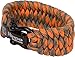 Hippo Survival Paracord Bracelet with Black Metal Shackle and Adjustable Size - Orange Camo