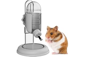 TOKAYIFE Hamster Water Bottle with Stand, Water Dispenser for Syrian Dwarf Hamsters Gerbils Mice Rats Degus (Gray, 4oz)