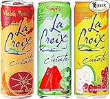 La Croix C'urate Variety Pack! Apple Cranberry, Cantaloupe Pink Grapefruit, Kiwi Watermelon, 12 OZ Cans (3 Flavor Variety Pack, Total of 16 Cans)