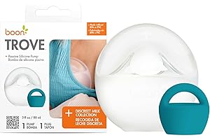 Boon Trove Silicone Manual Breast Pump - Passive Milk Collector - Hands Free Breast Pump for Nursing - Breastfeeding Essentials - 1 Count