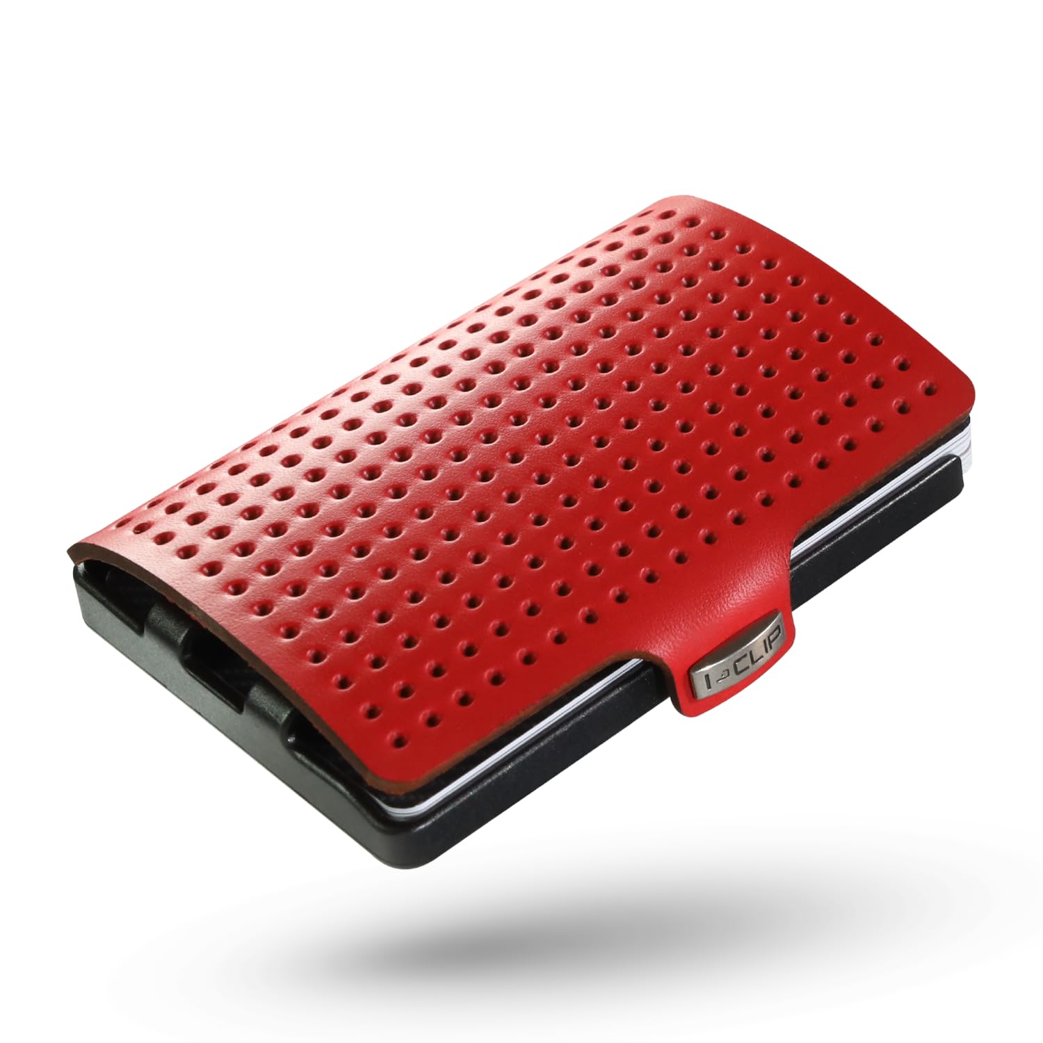 I-Clip Original Mini Slim Leather Cardholder - Premium Wallet with Moneyclip - AdvantageR Red