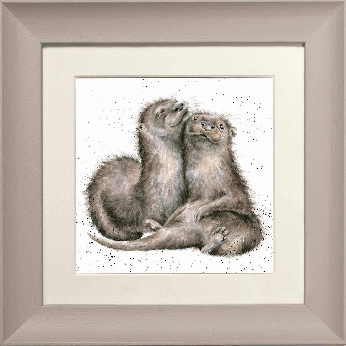 Wrendale Designs " A Love Like No Otter' Framed Greeting Card" in Various Frame Colours (Taupe)