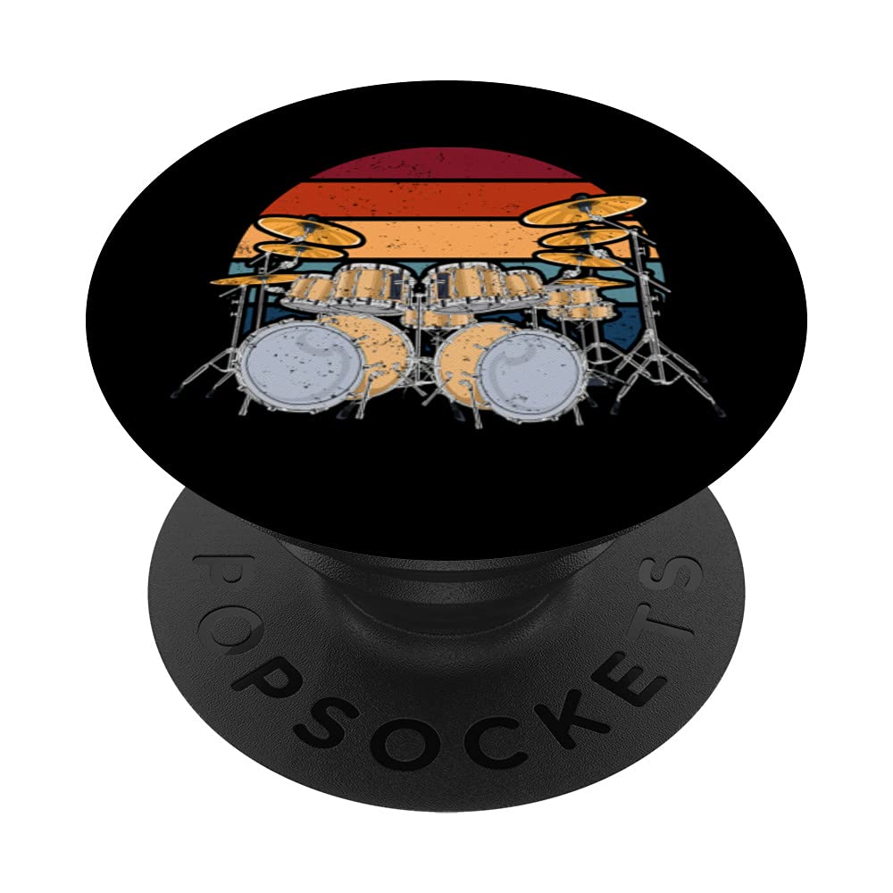 Retro Drum Set Percussion Musial Instrument Drummer Drums PopSockets Swappable PopGrip