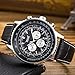 GuTe Classic Mens Pro Automatic Mechanical Wristwatch Black Dial Day&Date Luminous Hands