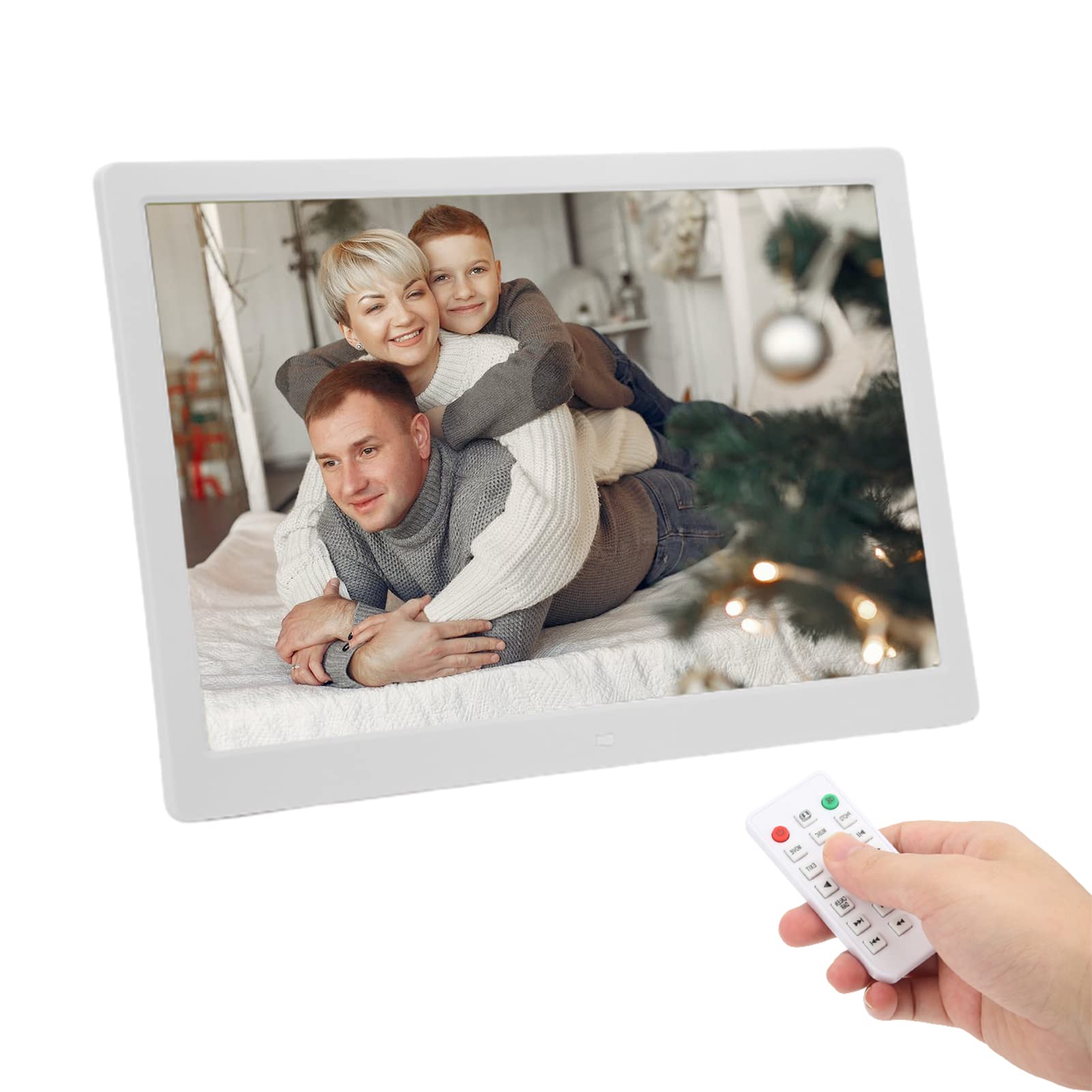 Digital Picture Frame, 15.4 Inch HD LED Display 1280x800P Smart Electronic Picture Frame, Support Slideshow, Video and Music, Gift for Grandparents(UK Plug)
