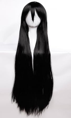 S Noilite Longest Anime Wigs 40 100cm Straight Full Head Black