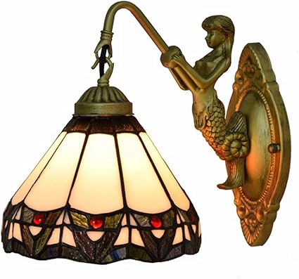 Yjmgrowing Tiffany Style Wandlampe Mit Beauty-Basis Single Head Retro