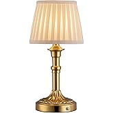 KDG Cordless Portables Table Lamp, LED Fabric Shade Small Desk Lamps, 4000mAh Battery Powered Lighting, 2700K Stepless Dimmab