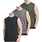 AKAWOOKO 3 Pack Men's Workout Tank Top Dry Workout Sleeveless T-Shirt
