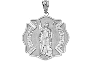 CLADDAGH GOLD 925 Sterling Silver Saint Florian Patron of Firefighters Pendant Necklace and Pendant Only
