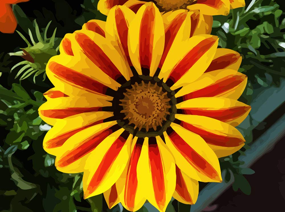 ABEUTY DIY Fabric Decorating Kits, Paint by Numbers Flowers Bush Plants 16x20 inches Number Painting Wall Art (Flower, No Frame)