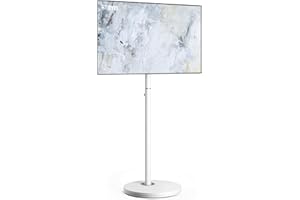 FITUEYES Design Small Rolling TV Cart for 24-48 Inches TV, Minimalist Modern TV Floor Stand on Wheels Fits Max VESA 200x200mm, V2 Portable Smart TV Cart, White, Master Series