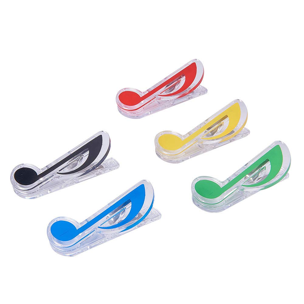 WANDIC 5pcs Music Note Clip Book Page Clip Plastic Stationary — image 1