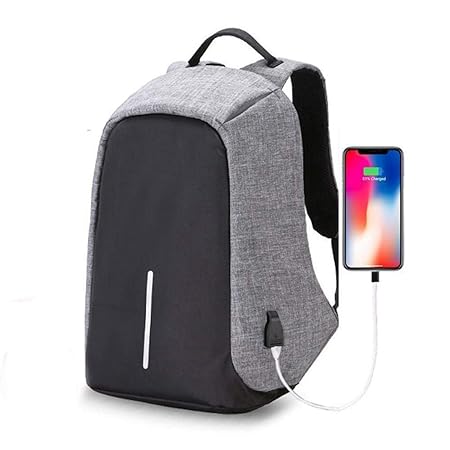 HOME CUBE? Laptop Backpack with USB Charging Port Fit 14 Inch Laptop Anti Theft Backpack Lightweight College Students Book Bag Water Resistant Computer Work Bag - Grey Color