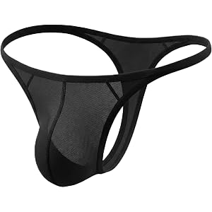 HaiFafafaing Mens Thong and G Strings Black G String Thong for Men | Men's Thong Underwear G-String Pouch Underwear Bikini Al