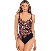 Miraclesuit Women's Swimwear Kashmir Enchant Tummy Control Underwire Bra One Piece Swimsuit