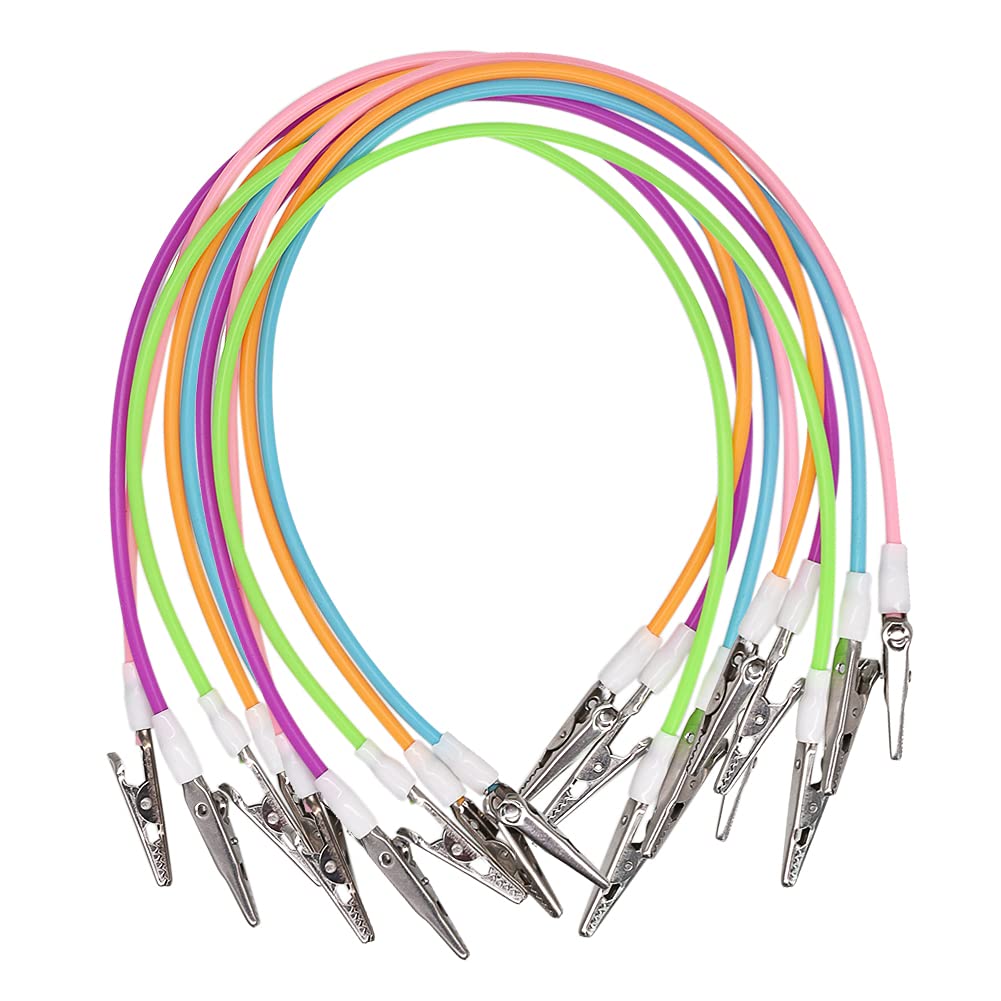MIBICIRI 10pcs Dental Silicon Bib Clips,Colorful Dental Napkin Clip with Metal Clips,Multicolor Napkin Holder with Silicone Lanyard